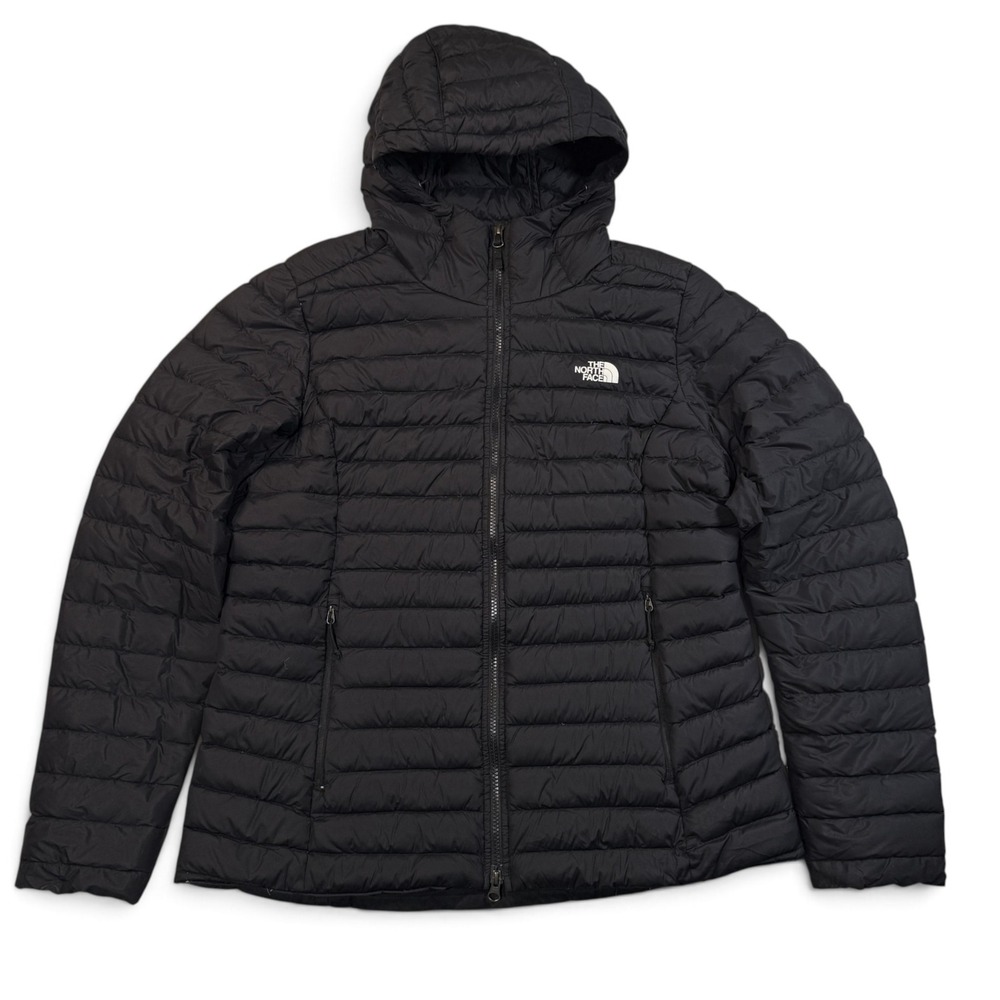 The North Face Stretch Down Hoodie Puffer Jacket Womens XL Black NF0A4R4K